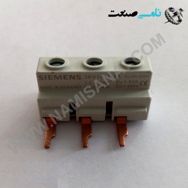 3RV1915-5A, واردات قطعات ,PEPERL FUCHS نامی صنعت,تجهیزات صنعتی,نمایندگی فروش سایر برند ها,نمایندگی فوش ایر برند های ABB,NAMISANAT,IFM,پترو شیمی ,فولاد,شرکت بازرگانی,نامی ,صنعت, سسایر سیستم ها,سیستم ها ,وکانکتور,مانیتور ind.electronics,الکترونیک صنعتی, MEASUREMENT , واردات قطعات 3RV1915-5A,3RV1915-5,3RV1915,3RV191,3RV1,3RV,3R,3, seimens 3-phase supply terminal for 3-phase busbar for size S0 and S00 connection from top Pin shape connections
