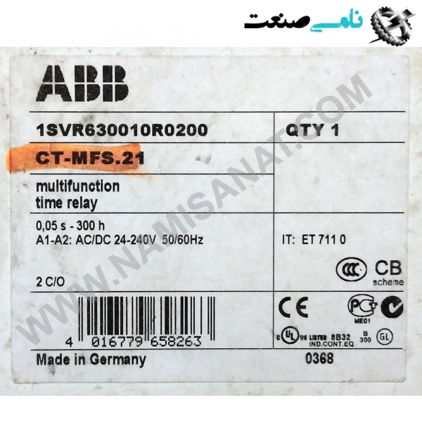 1SVR630010R0200/CT-MFS.21, واردات قطعات ,PEPERL FUCHS نامی صنعت,تجهیزات صنعتی,نمایندگی فروش سایر برند ها,نمایندگی فوش ایر برند های ABB,NAMISANAT,IFM,پترو شیمی ,فولاد,شرکت بازرگانی,نامی ,صنعت, سسایر سیستم ها,سیستم ها ,وکانکتور,مانیتور  ind.electronics,الکترونیک صنعتی,Encoders MEASUREMENT ,&INSTRUMENT,اندازه گیری و ابزار دقیق ind.power,برق صنعتی , Induction welding,,جوش القایی, hydraulic-pneumatic,,هیدرولیک  1SVR630010R0200,CT-MFS.21,1SVR630010R0200,CT-MFS.2,1SVR630010R0200,CT-MFS.,1SVR630010R0200,CT-MFS,1SVR630010R0200,CT-MF,1SVR630010R0200,CT-M,1SVR630010R0200,CT-,1SVR630010R0200,CT,1SVR630010R0200,C,1SVR630010R0200,,1SVR630010R0200,1SVR630010R020,1SVR630010R02,1SVR630010R0,1SVR630010R,1SVR630010,1SVR63001,1SVR6300,1SVR630,1SVR63,1SVR6,1SVR,1SV ABB,RELAY,IND.POWER,OTHER RELAY,RELAY MONITORING,NAMISANAT.CO,https:,,www.namisanat.com,per,,CT-ARE Time relay, true OFF-delay,impulse-ON 1c,o, 0.1-10s, 24VAC,DC 220-240VAC,Electronic Relays and Controls,MULTIFUNCTION ای بی بی,رله ای بی بی,برق صنعتی,سایررله ها,چند منظوره,رله زمان,رله ها و کنترل های الکترونیکی,رله مانیتورینگ