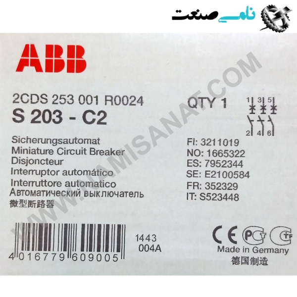 2CDS253001R0024/S203-C2, واردات قطعات ,PEPERL FUCHS نامی صنعت,تجهیزات صنعتی,نمایندگی فروش سایر برند ها,نمایندگی فوش ایر برند های ABB,NAMISANAT,IFM,پترو شیمی ,فولاد,شرکت بازرگانی,نامی ,صنعت, سسایر سیستم ها,سیستم ها ,وکانکتور,مانیتور  ind.electronics,الکترونیک صنعتی,Encoders MEASUREMENT ,&INSTRUMENT,اندازه گیری و ابزار دقیق ind.power,برق صنعتی , Induction welding,,جوش القایی, hydraulic-pneumatic,,هیدرولیک  2CDS253001R0024,S203-C2,2CDS253001R0024,S203-C,2CDS253001R0024,S203-,2CDS253001R0024,S203,2CDS253001R0024,S20,2CDS253001R0024,S2,2CDS253001R0024,S,2CDS253001R0024,,2CDS253001R0024,2CDS253001R002,2CDS253001R00,2CDS253001R0,2CDS253001R,2CDS253001,2CDS25300,2CDS2530,2CDS253,2CDS25,2CDS2,2CDS,2CD SWITCH,ABB,IND.POWER,OTHER SWITCH,NAMISANAT.CO,MODULE,CONTACTOR,CONNECTOR,Motor Starter Magnetic,https:,,www.namisanat.com,per,,Motor Starter, Temperature monitoring relay,Temperature Monitors,IND.AUTOMATION,MONITORING AND CONTROL SYSTEMS,CONTACTOR,Thermal Overload Relay,High Performance Circuit Breakers,Circuit breaker,breaker,High Performance Circuit Breakers,HIGH PERFORMANCE MCB,Miniature Circuit Breaker,Residual Current Monitor,FUSE SWITCH DISCONNECTORS,Manual Motor Starter Magnetic, High Performance Circuit Breakers, سوییچ,ای بی بی,برند ای بی بی,سوییچ ای بی بی,کانکتور ای بی بی,سوکت ای بی بی,کانکتور,سایر کلید ها,ماژول ای بی بی,کنتاکتور,برق صنعتی,مغناطیسی استارت موتور,سایرسوییچ ها,مانیتورهای دما,رله مانیتورینگ دما,سیستم های کنترل و مانیتورینگ,کنتاکتور,رله های اضافه بار حرارتی,MCB با عملکرد بالا ,مدار شکن با کارایی بالا,سوییچ ای بی بی سایر کلیدها,مدار شکن مینیاتوری ای بی بی ,مدارشکن,مانیتور جریان باقیمانده,قطع کننده های فیوز سوییچ,مدار شکن مینیاتوری,ماژول,استارت موتور دستی مغناطیسی,مدارشکن با کارایی بالا,استارت موتور