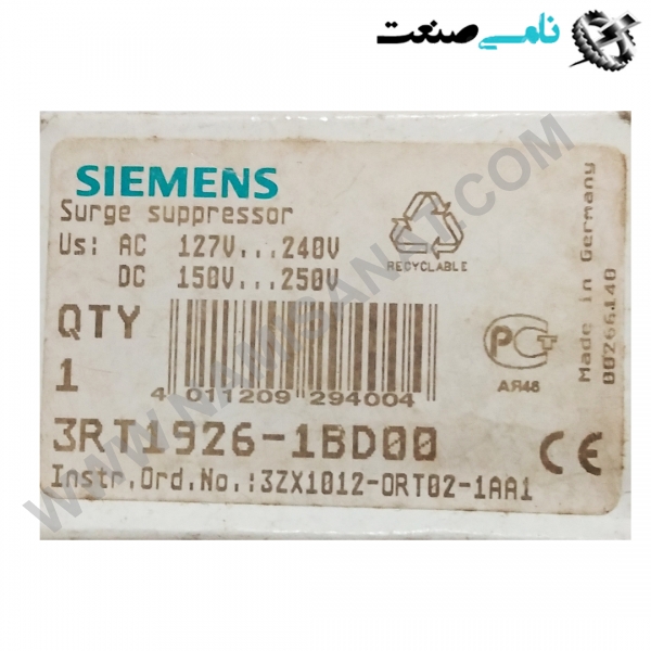 3RT1926-1BD00, واردات قطعات ,PEPERL FUCHS نامی صنعت,تجهیزات صنعتی,نمایندگی فروش سایر برند ها,نمایندگی فوش ایر برند های ABB,NAMISANAT,IFM,پترو شیمی ,فولاد,شرکت بازرگانی,نامی ,صنعت, سسایر سیستم ها,سیستم ها ,وکانکتور,مانیتور  ind.electronics,الکترونیک صنعتی,Encoders MEASUREMENT ,&INSTRUMENT,اندازه گیری و ابزار دقیق ind.power,برق صنعتی , Induction welding,,جوش القایی, hydraulic-pneumatic,,هیدرولیک  3RT1926-1BD00,3RT1926-1BD0,3RT1926-1BD,3RT1926-1B,3RT1926-1,3RT1926-,3RT1926,3RT192,3RT19,3RT1,3RT SIEMENS,CONTACTOR,CONNECTOR,SOCKET,IND.POWER,BIMETAL,thermal overload relay,NAMISANAT.CO,https:,,www.namisanat.com,per,,Contactor Relay,Block Contactor,AX09-30-01-80 220-230V50Hz,230-240V60Hz Contactor,Acessórios para Mini Contatores,Auxiliary Contact,Thermal Overload Relay, Electronic Overload Relay,CONNECTOR SOR-UVR L=1MT S3-S4-S5- S6 P,W,OTHER CONNECTORS,Contactor relay and power contactor,Auxiliary switch,MOUNTING BLOCK DIN EN 50005, 4-POLE,2NO+2NC,front-side auxiliary switch, 1 NO contact, screw terminal, for contactors 3RT1,SUPER SUPPRESSOR زیمنس ,کنتاکتور,کنتاکتور زیمنس ,لوازم جانبی برای مینی کانکتور,کانکتور,,کانکتور زیمنس,سوکت,برق صنعتی,تماس کمکی,سوییچ کمکی,رله کنتاکتور و کنتاکتور برق ,سایر کانکتور ها,بی متال,رله اضافه بار الکترونیکی,رله کنتاکتور,رله اضافه بار حرارتی,