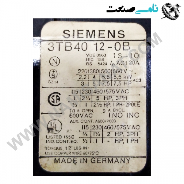 3TB4012-0B, واردات قطعات ,PEPERL FUCHS نامی صنعت,تجهیزات صنعتی,نمایندگی فروش سایر برند ها,نمایندگی فوش ایر برند های ABB,NAMISANAT,IFM,پترو شیمی ,فولاد,شرکت بازرگانی,نامی ,صنعت, سسایر سیستم ها,سیستم ها ,وکانکتور,مانیتور  ind.electronics,الکترونیک صنعتی,Encoders MEASUREMENT ,&INSTRUMENT,اندازه گیری و ابزار دقیق ind.power,برق صنعتی , Induction welding,,جوش القایی, hydraulic-pneumatic,,هیدرولیک  3TB4012-0B,3TB4012-0,3TB4012-,3TB4012,3TB401,3TB40,3TB4,3TB SIEMENS,CONTACTOR,CONNECTOR,SOCKET,IND.POWER,thermal overload relay,NAMISANAT.CO,https:,,www.namisanat.com,per,,Contactor Relay,Block Contactor,Auxiliary Contact,Thermal Overload Relay, Electronic Overload Relay,CONNECTOR,OTHER CONNECTORS,Contactor relay and power contactor,Auxiliary switch,front-side auxiliary switch,screw terminal, for contactors,contactor relay,Magnet coil for contactors SIRIUS​​​​​​​ زیمنس,کنتاکتور,کنتاکتور زیمنس ,لوازم جانبی برای مینی کانکتور,کانکتور,کانکتور زیمنس,سوکت,برق صنعتی,تماس کمکی,سوییچ کمکی,رله کنتاکتور و کنتاکتور برق ,سایر کانکتور ها,بی متال,رله اضافه بار الکترونیکی,رله کنتاکتور,رله اضافه بار حرارتی,