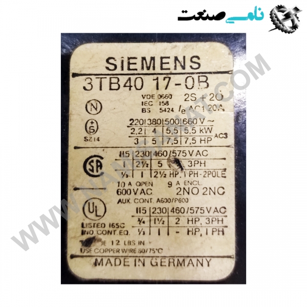 3TB4017-0B, واردات قطعات ,PEPERL FUCHS نامی صنعت,تجهیزات صنعتی,نمایندگی فروش سایر برند ها,نمایندگی فوش ایر برند های ABB,NAMISANAT,IFM,پترو شیمی ,فولاد,شرکت بازرگانی,نامی ,صنعت, سسایر سیستم ها,سیستم ها ,وکانکتور,مانیتور  ind.electronics,الکترونیک صنعتی,Encoders MEASUREMENT ,&INSTRUMENT,اندازه گیری و ابزار دقیق ind.power,برق صنعتی , Induction welding,,جوش القایی, hydraulic-pneumatic,,هیدرولیک  3TB4017-0B,3TB4017-0,3TB4017-,3TB4017,3TB401,3TB40,3TB4,3TB SIEMENS,CONTACTOR,CONNECTOR,SOCKET,IND.POWER,thermal overload relay,NAMISANAT.CO,https:,,www.namisanat.com,per,,Contactor Relay,Block Contactor,Auxiliary Contact,Thermal Overload Relay, Electronic Overload Relay,CONNECTOR,OTHER CONNECTORS,Contactor relay and power contactor,Auxiliary switch,front-side auxiliary switch,screw terminal, for contactors,contactor relay,Magnet coil for contactors SIRIUS​​​​​​​ زیمنس,کنتاکتور,کنتاکتور زیمنس ,لوازم جانبی برای مینی کانکتور,کانکتور,کانکتور زیمنس,سوکت,برق صنعتی,تماس کمکی,سوییچ کمکی,رله کنتاکتور و کنتاکتور برق ,سایر کانکتور ها,بی متال,رله اضافه بار الکترونیکی,رله کنتاکتور,رله اضافه بار حرارتی,