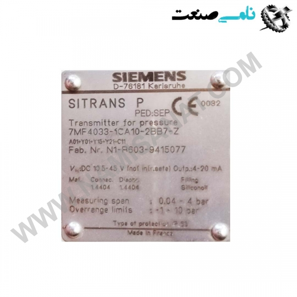 SITRANSP/7MF4033-1CA10-2BB7-Z, واردات قطعات ,PEPERL FUCHS نامی صنعت,تجهیزات صنعتی,نمایندگی فروش سایر برند ها,نمایندگی فوش ایر برند های ABB,NAMISANAT,IFM,پترو شیمی ,فولاد,شرکت بازرگانی,نامی ,صنعت, سسایر سیستم ها,سیستم ها ,وکانکتور,مانیتور  ind.electronics,الکترونیک صنعتی,Encoders MEASUREMENT ,&INSTRUMENT,اندازه گیری و ابزار دقیق ind.power,برق صنعتی , Induction welding,,جوش القایی, hydraulic-pneumatic,,هیدرولیک    SITRANSP,7MF4433-1FA02-1AB7-Z,SITRANSP,7MF4433-1FA02-1AB7-,SITRANSP,7MF4433-1FA02-1AB7,SITRANSP,7MF4433-1FA02-1AB,SITRANSP,7MF4433-1FA02-1A,SITRANSP,7MF4433-1FA02-1,SITRANSP,7MF4433-1FA02-,SITRANSP,7MF4433-1FA02,SITRANSP,7MF4433-1FA0,SITRANSP,7MF4433-1FA,SITRANSP,7MF4433-1F,SITRANSP,7MF4433-1,SITRANSP,7MF4433-,SITRANSP,7MF4433SITRANSP,7MF443,SITRANSP,7MF44,SITRANSP,7MF4,SITRANSP,7MF,SITRANSP,7M,SITRANSP,7SITRANSP,7,SITRANSP,,SITRANSP,SITRANS,SITRAN,SITRA,SITR,SIT,SIEMENS,TRANSMITTER,Differential Pressure,MEASUREMENT & INSTRUMENT,Pressure,وNAMISANAT.CO,https:,https:,,www.namisanat.com,per, زیمنس,سیمنس,ترنسمیتر,فشار دیفرانسیل,اندازه‌گیری و ابزار دقیق,پرشر  رانسمیتر فشار زیمنس (Siemens Pressure Transmitter) یک تجهیز صنعتی دقیق و پرکاربرد است که برای اندازه‌گیری فشار سیالات (مایعات و گازها) در صنایع مختلف استفاده می‌شود. این تجهیزات با تبدیل فشار به سیگنال الکتریکی، امکان کنترل و پایش مستمر فشار را در فرآیندهای صنعتی فراهم می‌کنند.  ویژگی‌ها و کاربردها: اندازه‌گیری دقیق: ترانسمیترهای فشار زیمنس دقت بالایی در اندازه‌گیری فشار دارند و در محدوده وسیعی از 1mbar تا 700bar قابل استفاده هستند.  کاربرد گسترده: این تجهیزات در صنایع مختلفی مانند نفت و گاز، پتروشیمی، غذایی، دارویی و ... برای اندازه‌گیری فشار، فشار تفاضلی، جریان، سطح و سایر کمیت‌های مرتبط به کار می‌روند.  قابلیت اطمینان: ترانسمیترهای زیمنس با استفاده از مواد مقاوم و مطابق با استانداردهای صنعتی ساخته می‌شوند و از قابلیت اطمینان بالایی برخوردارند.  تنوع مدل: زیمنس مدل‌های متنوعی از ترانسمیترهای فشار را ارائه می‌دهد که امکان انتخاب مدل مناسب برای هر نوع پروژه و نیاز خاص را فراهم می‌کند.  نمایشگر و ارتباطات: بسیاری از مدل‌ها دارای نمایشگر LCD برای نمایش مقادیر فشار و امکان ارتباط با سیستم‌های کنترلی از طریق پروتکل‌های مختلف هستند.  کاهش زمان راه‌اندازی: برخی از مدل‌ها با امکان کنترل ایمنی از راه دور، زمان راه‌اندازی را کاهش می‌دهند.  مزایا: دقت و پایداری بالا . مقاومت در برابر شرایط سخت محیطی . قابلیت اندازه‌گیری فشار تفاضلی و سطح . امکان اتصال به سیستم‌های کنترلی . کاهش هزینه‌های تعمیر و نگهداری . 