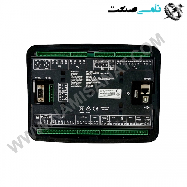 DSE 8620 MKII, واردات قطعات ,PEPERL FUCHS نامی صنعت,تجهیزات صنعتی,نمایندگی فروش سایر برند ها,نمایندگی فوش ایر برند های ABB,NAMISANAT,IFM,پترو شیمی ,فولاد,شرکت بازرگانی,نامی ,صنعت, سسایر سیستم ها,سیستم ها ,وکانکتور,مانیتور  ind.electronics,الکترونیک صنعتی,Encoders MEASUREMENT ,&INSTRUMENT,اندازه گیری و ابزار دقیق ind.power,برق صنعتی , Induction welding,,جوش القایی, hydraulic-pneumatic,,هیدرولیک   DSE 8620 MKI,DSE 8620 MK,DSE 8620 M,DSE 8620,DSE 862,DSE 86,DSE 8,DSE, DSE,MANUAL,Operator Manual,IND,AUTOMATION,monitoring & control system,MANUAL DSE,MANUAL MANITORING,MANUAL CONTROL SYSTEM, NAMISANAT.CO,https:,,www.namisanat.com,per, , ماژول,اوماسیون صنعتی,اتوماسیون صنعتی,دی اس ای,اپراتور ماژول,ماژول مانیتورینگ,ماژول اتوماسیون صنعتی,   برد دیپسی (DSE8620 MKII) یک کنترلر اتوماتیک با قابلیت شناسایی قطع برق شهر است که مناسب سنکرون کردن یک ژنراتور گازی یا دیزل ژنراتور با شبکه برق‌است. برد به صورت اتوماتیک در صورت قطع شدن برق دیزل ژنراتور را استارت می کند و به صورت کامل اتوماتیک انتقال برق از شبکه به دیزل را انجام می دهد(چنج اور)  ماژول صنعتی وسیله‌ای است که در سیستم های ارتباطی صنعتی برای ارسال و دریافت سیگنال‌های دیجیتال یا آنالوگ استفاده می شود. ساختار این ماژول صنعتی به گونه‌ای است که اغلب از لیزرهای نیمه هادی مقاوم در برابر دمای بالا و سایر سخت افزارهایی که می توانند در دمای بالا برای مدت  برد کنترلی دیپسی 8620 ، یک کنترلر اتوماتیک با قابلیت شناسایی قطع برق شهر است که مناسب سنکرون کردن یک دیزل گازی یا ژنراتور با شبکه برق است. کنترلر به صورت اتوماتیک در صورت قطع شدن برق دیزل ژنراتور را استارت می کند و به صورت کاملا اتوماتیک انتقال برق از شبکه به دیزل را انجام می‌دهد (چنج آور). که در زمان برگشت برق شهر با برق شهر سنکرون شده و دیزل را از مدار خارج می کند که هیچ گونه چشمکی در برق تاسیسات یا ساختمان یا کارخانه خود مشاهده نخواهید کرد. ابلیت سنکرون کنترلر، یک سنکرون کننده ی اتوماتیک است که دارای سنکروسکوپ داخلی است و در صورت بی برقی باس کلید ژنراتور را روی باس بی برق می بندد. این کنترلر داری خروجی های مستقیم و قابل برنامه ریزی است که می تواند به راحتی به انواع گاورنر ، ECU و AVR ها متصل شود و آنها را کنترل کند.   در این کنترلر هشدار، خطا و دستور استاپ از طریق نمانیشگر داخلی نمایش داده و میتواند به صورت ریموت یا از طریق پیام کوتاه و یا پروتکل های ارتباطی کامپیوتر ارسال کند. ماژول دارای پورت های RS232  و RS458 است و دارای ترمینال های مشخص برای اتصال ماژول های مختلف می باشد.  برد DSE8620MKII با سیستم CANوECUسازگار است. همچنین می تواند از طریق سنسور مگنتیک پیکاپ سرعت با دیزل ژنراتورهای قدیمی متصل شود و این کنترلر دارای مقادیر زیادی ورودی و خروجی و سیستم های حفاظتی برای کنترل انواع دیزل ژنراتور ها است که می‌توانید به راحتی هر دیزل ژنراتوری را به وسیله ی این کنترل با برق شهر سنکرون کنید. برد کنترلی دیپسی 8620 یک نرم افزار دارد که به وسیله ی آن می توانید به راحتی آن را پروگرام و همچنین کنترل کنید (Configuration Suite Software)