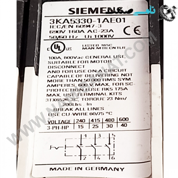  3KA5330-1AE01, SIEMENS,ind.electronics,الکترونیک صنعتی, MEASUREMENT ,&INSTRUMENT,اندازه گیری و ابزار دقیق ind.power,برق صنعتی , Induction welding,,جوش القایی, hydraulic-pneumatic,,هیدرولیک-پنوماتیک, واردات قطعات , واردات قطعات ,PEPERL FUCHS نامی صنعت,تجهیزات صنعتی,نمایندگی فروش سایر برند ها,نمایندگی فوش ایر برند های  5te6804,5te680,5te68,5te68,5te6,5te,5t, SOCKET SIEMENS   3KA5830-1AE01, 3KA5830-1AE0, 3KA5830-1AEm 3KA5830-, 3KA5830, 3KA58, 3KA5, 3KA, 3K,  Switch disconnector in new design  siemens