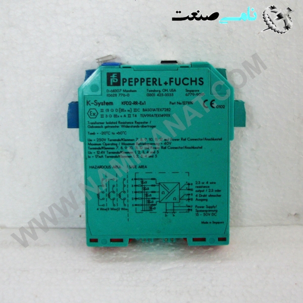 KFD2-RR-EX1, kFD2-E82,kFD2-E8,kFD2-E,kFD2-,kFD,kF,k, namisanat,نامی صنعت,تجهیزات صنعتی,نمایندگی فروش سایر برند ها,نمایندگی فوش ایر برند های ABB,IFM,پترو شیمی ,فولاد,شرکت بازرگانی,Ind.automation,اتوماسیون صنعتی, ind.electronics,الکترونیک صنعتی, MEASUREMENT ,&INSTRUMENT,اندازه گیری و ابزار دقیق ind.power,برق صنعتی , Induction welding,,جوش القایی, hydraulic-pneumatic,,هیدرولیک-پنوماتیک,KFD2-SOT2-EX1.LB,KFD2-SOT2-EX1.,KFD2-SOT2-EX,KFD2-SOT2-E,KFD2-,KFD2-S,KFD,KF,K,KFD2-ST2-EX2,KFD2-ST2-EX,KFD2-ST2-E,KFD2-ST2-,KFD2-ST,KF,KFD,K, واردات قطعات , Flow Sensor / سنسور جریان,HDA4745-A-400-000,HDA4745-A-400-00,HDA4745-A-400,HDA4745-A-40,HDA4745-A-4,HDA4745-A-,HDA4745-A,HDA4745-,HDA474,HDA47,HDA4,HDA,HD,H,KFD2-PT2-EX1,KFD2-PT2-EX,KFD2-PT2-E,KFD2-PT2-,KFD2-PT2,KFD2-PT,KFD2-P,KFD2-,KFD2,KFD,KF,K,Potentiometer Converter KFD2-PT2-Ex1 < 1-channel isolated barrier < 24 V DC supply (Power Rail) < Potentiometer input < Voltage output 0 V ... 10 V < Lead resistance compensation adjustment < Accuracy 0.05 % < Up to SIL 2 acc. to IEC 61508,KFD2-RR-EX,KFD2-RR-E,KFD2-RR-,KFD2-RR,KFD2-R,KFD2-,KFD2,KFD,KFD2-RR-EX1KF,K,,• 1-channel isolated barrier • 24 V DC supply (Power Rail) • Resistance and RTD input (Pt100, Pt500, Pt1000) • Resistance output • Accuracy 0.1 % • Line fault detection (LFD) for Pt100 • Housing width 12.5 mm Function This isolated barrier is used for intrinsic safety applications. It transfers resistance values of RTDs or potentiometers from hazardous areas to safe areas. A 2-, 3-, or 4-wire technique is available depending on the required accuracy. The input card of the control system measures the same load as if it were connected directly to the resistance in a hazardous
